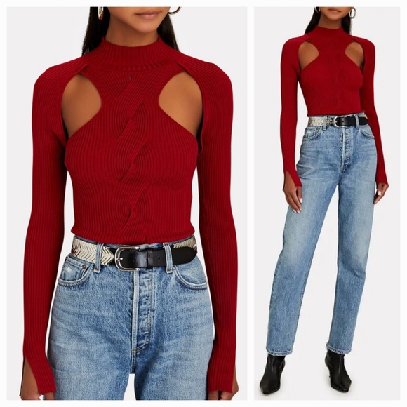 Jonathan Simkhai Keegan Top Garnet Large NWT - Picture 1 of 10